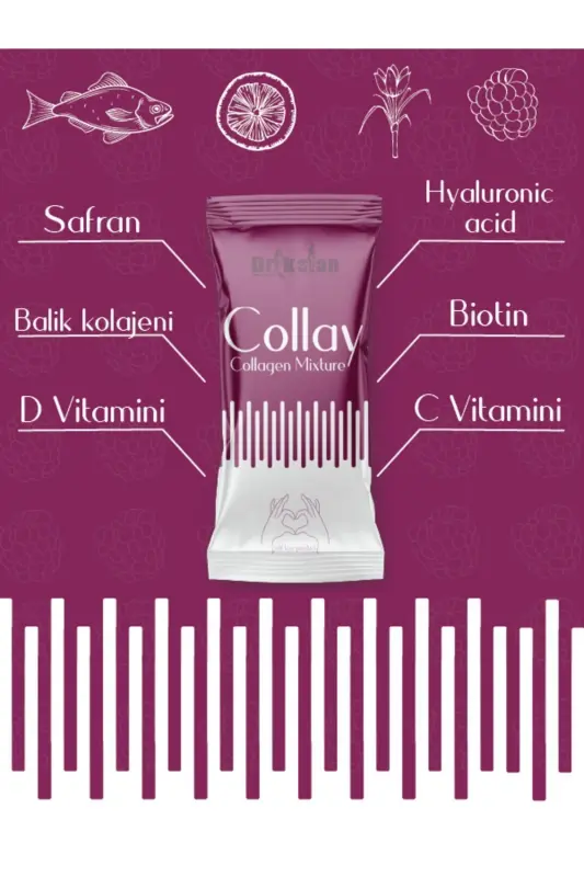 Collay Kolajen Karışımı Tozu (BALIK KOLAJENİ) 100%doğal (30SAŞE) - 2