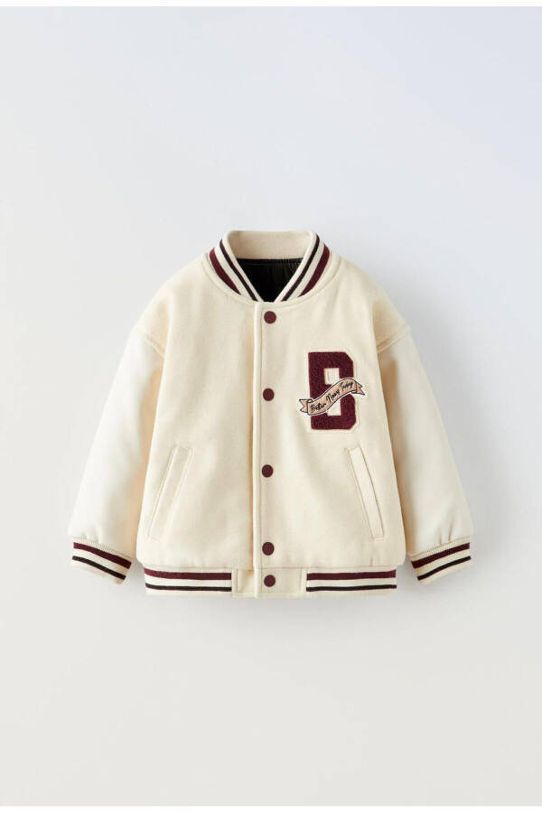 College Jacket Generic Brand Fleece Cream - 1