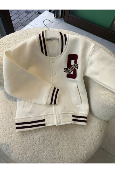 College Jacket Generic Brand Fleece Cream - 2