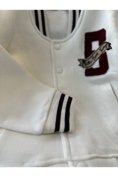 College Jacket Generic Brand Fleece Cream - 3