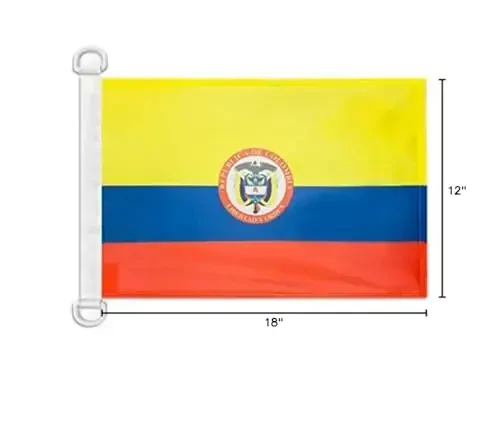 Colombia coat of arms NAUTICAL Flag 18'' x 12'' - colombian flags 30 x 45 cm. - Banner 12x18 in for boat - AZ FLAG - 5