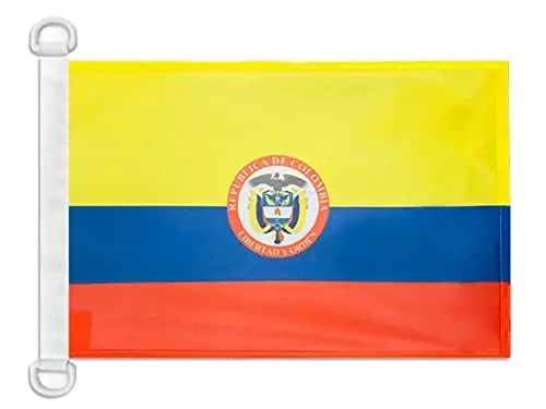 Colombia coat of arms NAUTICAL Flag 18'' x 12'' - colombian flags 30 x 45 cm. - Banner 12x18 in for boat - AZ FLAG - AZ FLAG