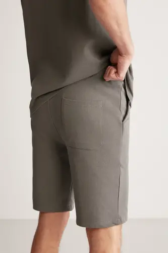 Colombia Erkek 2 Li Set Comfort Fit Polarsız Nakışlı Gri Eşofman Takımı-Gri - 2