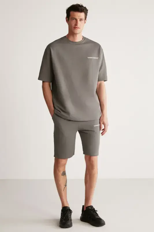 Colombia Erkek 2 Li Set Comfort Fit Polarsız Nakışlı Gri Eşofman Takımı-Gri - 1