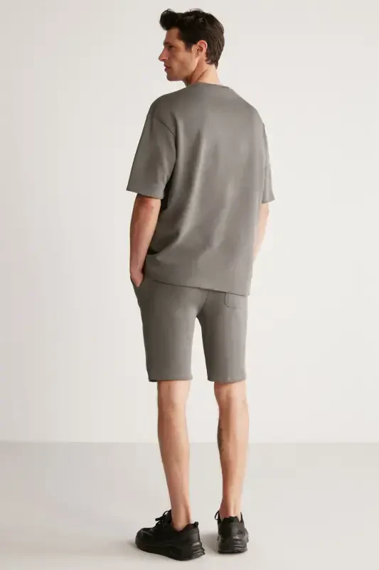 Colombia Erkek 2 Li Set Comfort Fit Polarsız Nakışlı Gri Eşofman Takımı-Gri - 8