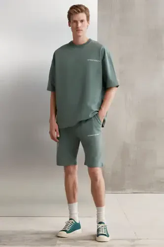 Colombia Men's 2-Piece Set Comfort Fit Relaxed Fit Embroidered Text Non-Raised Green Tracksuit-Green - 6