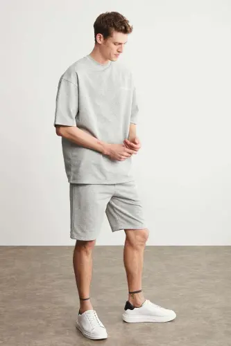 Colombıa Erkek 2'li Set Comfort Fit Rahat Kalıp Yazı Nakışlı Şardonsuz Grimelanj Eşofman Takımı-Grimelanj - GRIMELANGE (1)