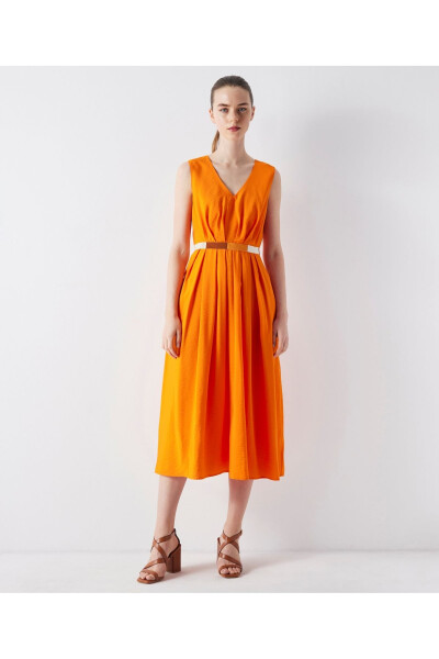 Colorblock belted midi dress - 1