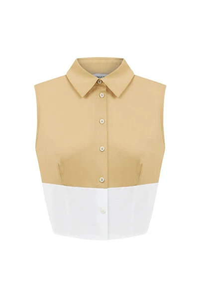 Colorblock cropped shirt - 3