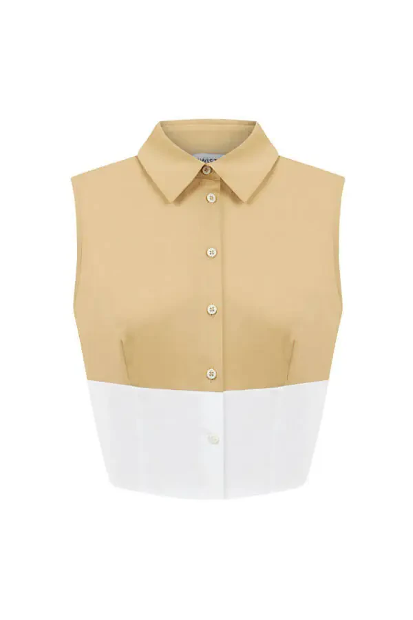 Colorblock cropped shirt - 3