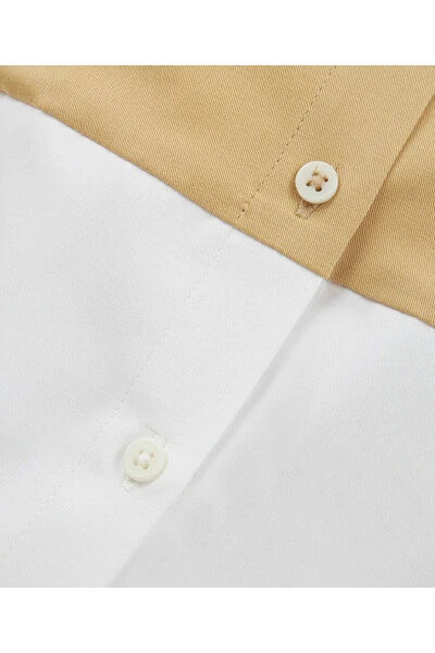 Colorblock cropped shirt - 4