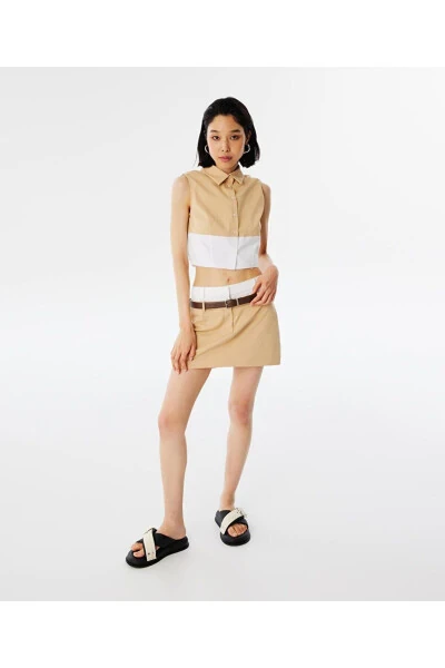 Colorblock cropped shirt - 5