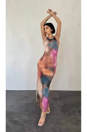 Colorful Batik Patterned Dress - 1