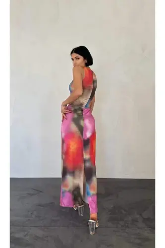 Colorful Batik Patterned Dress - 3