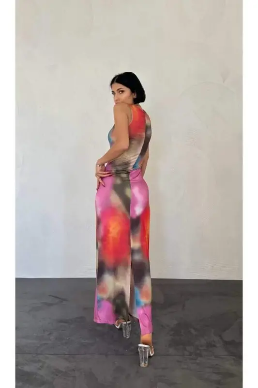 Colorful Batik Patterned Dress - 3