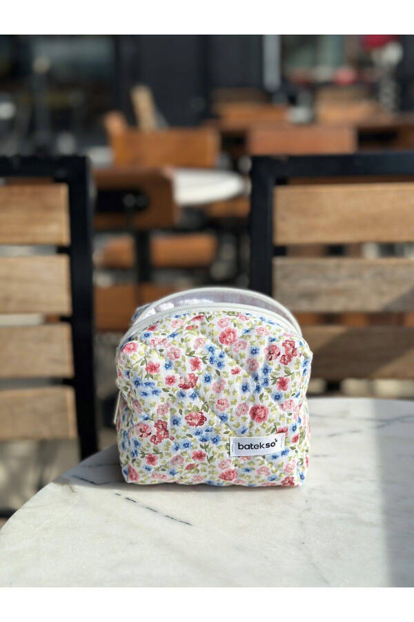 Colorful Flower Pattern Makeup Bag - Small Size - 5