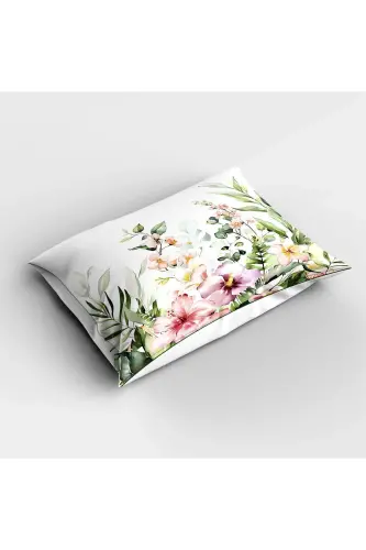 Colorful Flowers Patterned Printed Decorative Bedspread Single Size Padded Quilt Set-Pattern - 4