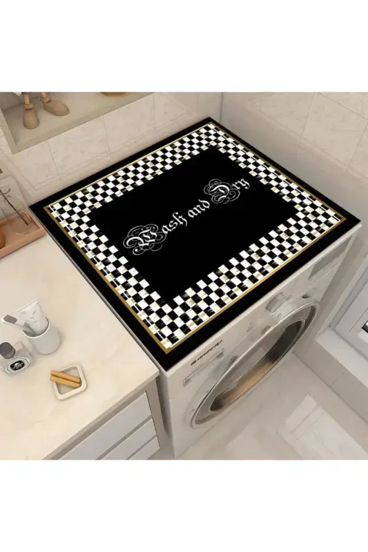 Colorful Laundry Dryer Machine Cover Protection Mat Waterproof Non-slip Washable-PATTERN - 3