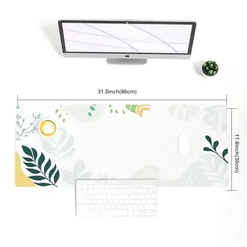 olorful Star Abstract Boho Large Mouse Pad, Waterproof Green White Desk Mat, Double Sided Computer Gaming Mouse Pad, XL Full Desk Mousepad Non Slip Writing Pad for School Office Home 31.5
