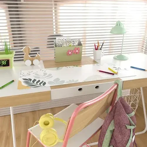 Colorful Star Abstract Boho Large sichqoncha paneli, suv o'tkazmaydigan yashil oq stol matosi, ikki tomonlama kompyuter o'yin sichqoncha paneli, XL to'liq stol sichqonchasi sirpanmaydigan yozuv paneli maktab ofisi uchun uy 31,5