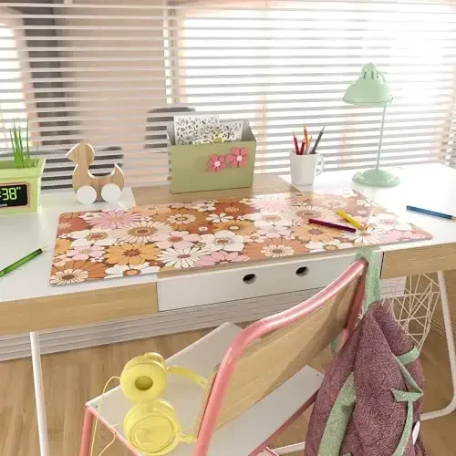 Colorful Star Katta Sichqoncha Pad, PU Charm Suv o'tkazmaydigan Stol Mat, Kompyuter O'yin Sichqoncha Pad, XXL To'liq Stol Sichqoncha ostida Sirpanmaydigan Stol Pad Maktab Ofis Uy uchun 31,5