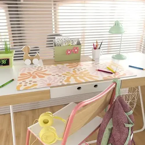 Colorful Star Katta Sichqoncha Paneli, PU Teri Suv o'tkazmaydigan Stol Mat, Kompyuter O'yin Sichqoncha Paneli, XXL To'liq Stol Sichqonchasi Sirpanmaydigan Stol Paneli Maktab Ofis Uy uchun 31.5