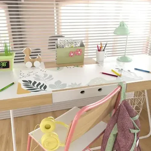 Colorful Star Katta Sichqoncha, Yashil Oq Suvga chidamli Stol, Abstrak Boho Ikki Tomonlama Kompyuter Oʻyin Sichqonchasi, XXL Toʻliq Stol Sichqonchasi Sirpanmaydigan Stol Maktab Ofis Uy uchun 31.5