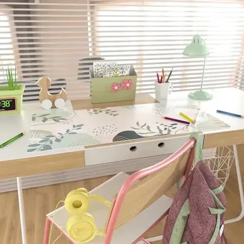 Colorful Star Large Mouse Pad, Green Pink Waterproof Desk Mat, Abstract Boho Double Sided Computer Gaming Mouse Pad, XXL Full Desk Mousepad Non Slip Desk Pad for School Office Home 31.5