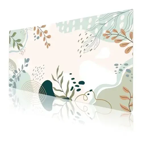 Colorful Star Large Mouse Pad, Green Pink Waterproof Desk Mat, Abstract Boho Double Sided Computer Gaming Mouse Pad, XXL Full Desk Mousepad Non Slip Desk Pad for School Office Home 31.5