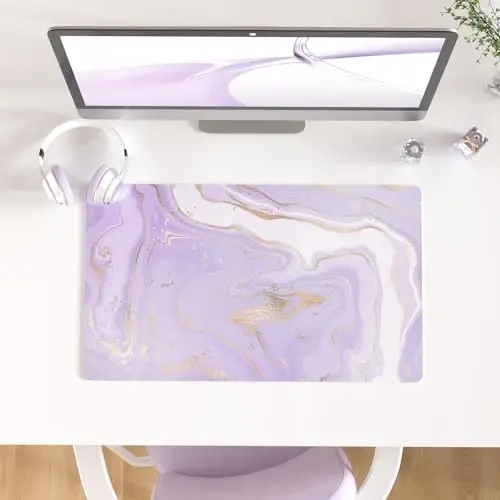 Colorful Star Large Mouse Pad, PU Leather Waterproof Desk Mat, Computer Gaming Mouse Pad, XXL Extended Full Mousepad Non Slip Desk Pad for School Office Home 23.6