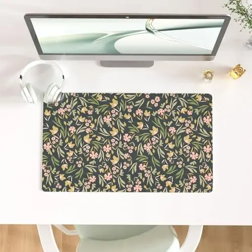 Colorful Star Large Mouse Pad, PU Leather Waterproof Desk Mat, Computer Gaming Mouse Pad, XXL Extended Mousepad Non Slip Desk Pad for School Office Home 23.6