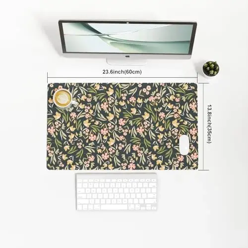 Colorful Star Large Mouse Pad, PU Leather Waterproof Desk Mat, Computer Gaming Mouse Pad, XXL Extended Mousepad Non Slip Desk Pad for School Office Home 23.6