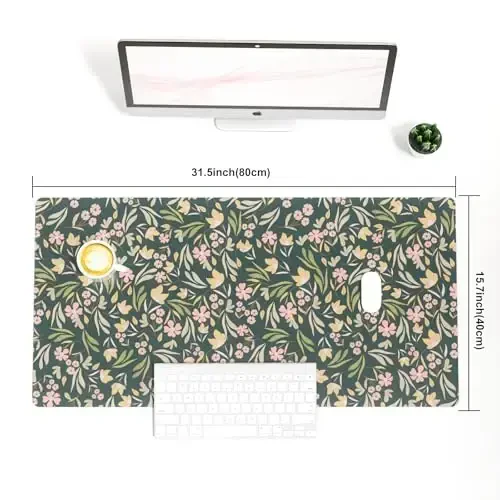 Colorful Star Large Mouse Pad, PU Leather Waterproof Desk Mat, Computer Gaming Mouse Pad, XXL Extended Mousepad Non Slip Desk Pad for School Office Home 31.5