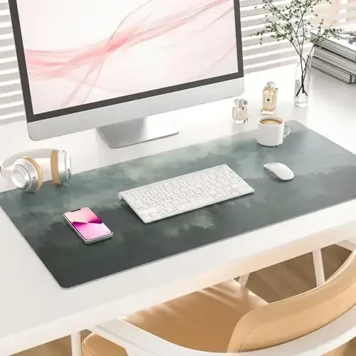 Colorful Star Large Mouse Pad, PU Leather Waterproof Desk Mat, Computer Gaming Mouse Pad, XXL Full Desk Mousepad Non Slip Desk Pad for School Office Home 31.5