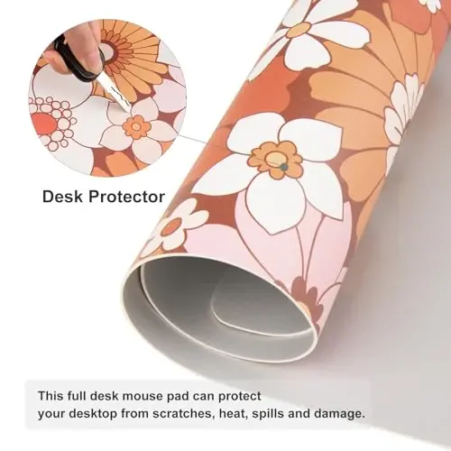 Colorful Star Large Mouse Pad, PU Leather Waterproof Desk Mat, Computer Gaming Mouse Pad, XXL Full Desk Mousepad Non Slip Desk Pad for School Office Home 31.5