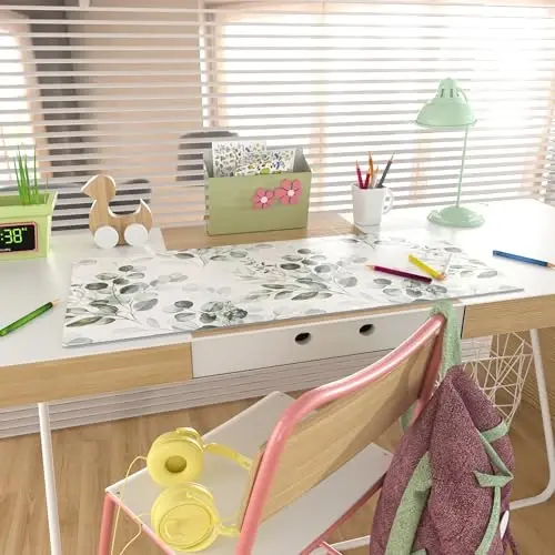 Colorful Star Large Mouse Pad, PU Leather Waterproof Desk Mat, Computer Gaming Mouse Pad, XXL Full Extended Mousepad Non Slip Desk Pad for School Office Home 31.5