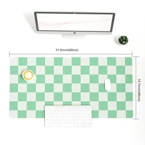 Colorful Star Large Mouse Pad, PU Leather Waterproof Desk Mat, Computer Gaming Mouse Pad, XXL Full Table Mousepad Non Slip Desk Pad for School Office Home 31.5