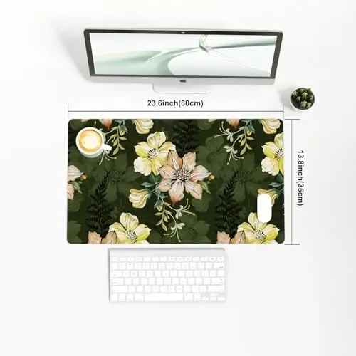 Colorful Star Large Mouse Pad, PU Leather Waterproof Desk Mat, Computer Gaming Mouse Pad, XXL Table Mousepad Non Slip Full Desk Pad for School Office Home 23.6