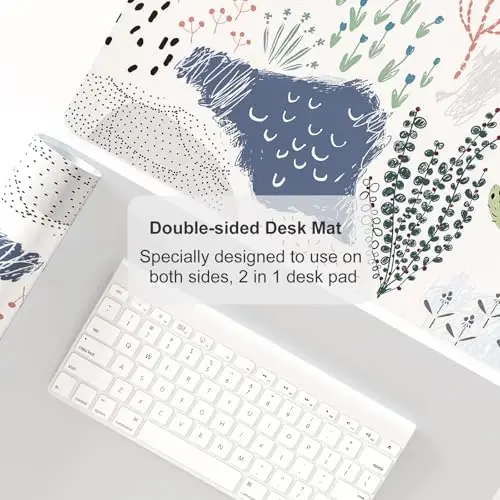 Colorful Star Large Mouse Pad, Waterproof PU Leather Abstract Desk Mat for Women Girls, Cute Desk Accessories Minimalist Home Office Decor, Kids Deak Pad Non-Slip Writing Mat 23.6