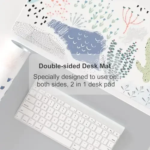 Colorful Star Large Mouse Pad, Waterproof PU Leather Abstract Desk Mat for Women Girls, Cute Desk Accessories Minimalist Home Office Decor, Kids Deak Pad Non-Slip Writing Mat 31.5