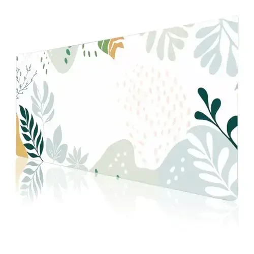 Colorful Star Large Mouse Pad, Green White Waterproof Desk Mat, Abstract Boho Double Sided Computer Gaming Mouse Pad, XXL Full Desk Mousepad Non Slip Desk Pad for School Office Home 31.5