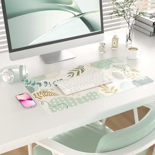 Colorful Star Minimalist Large Mouse Pad, Abstract Botanical Waterproof Desk Mat, Boho Computer Gaming Mouse Pad, XL Full Desk Mousepad Non Slip Writing Pad for School Office Home 23.6