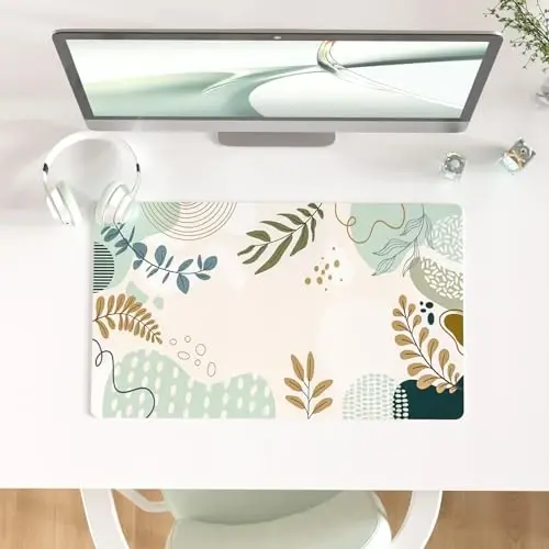 Colorful Star Minimalist Large Mouse Pad, Abstract Botanical Waterproof Desk Mat, Boho Computer Gaming Mouse Pad, XL Full Desk Mousepad Non Slip Writing Pad for School Office Home 23.6