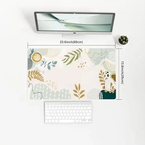 Colorful Star Minimalist Large Mouse Pad, Abstract Botanical Waterproof Desk Mat, Boho Computer Gaming Mouse Pad, XL Full Desk Mousepad Non Slip Writing Pad for School Office Home 23.6