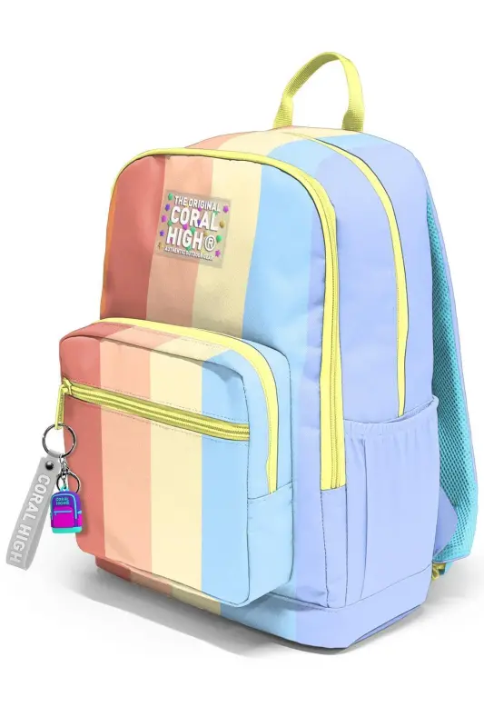 Colorful Striped Autumn 3-Piece School Bag Set-Multicolor - 6