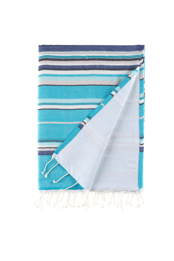 Colorful Striped Towel with Fringe 80x150 cm - 1