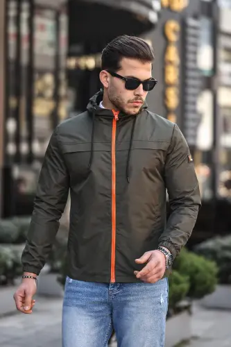 Colorful Zippered Raincoat Seasonal PLDP 2920-KHAKI - BYTREND (1)