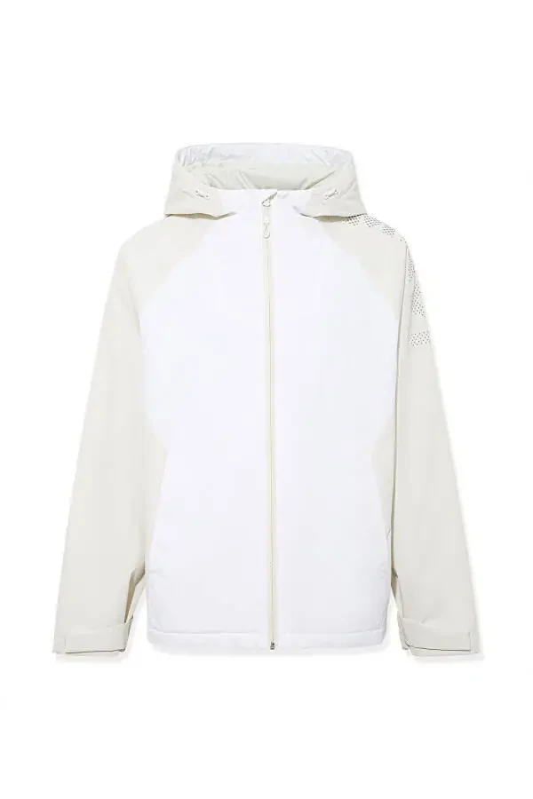 Colour-Blocked Beige Regular Fit Jacket - 4