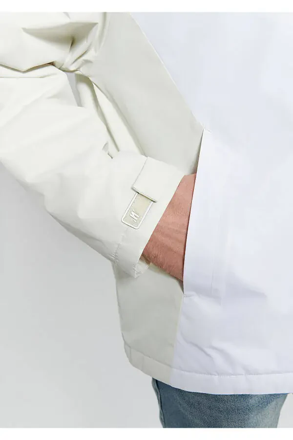 Colour-Blocked Beige Regular Fit Jacket - 8