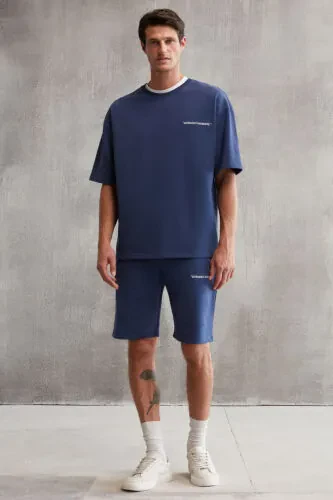 Columbia Men's 2 Piece Set Comfort Fit Fleece-Free Embroidered Navy Sweatsuit - GRIMELANGE (1)